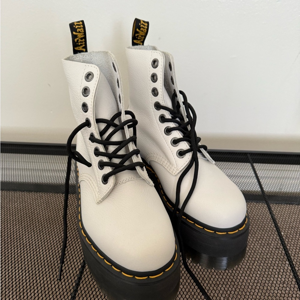 Dr. Martens White Leather platform Women's Boots